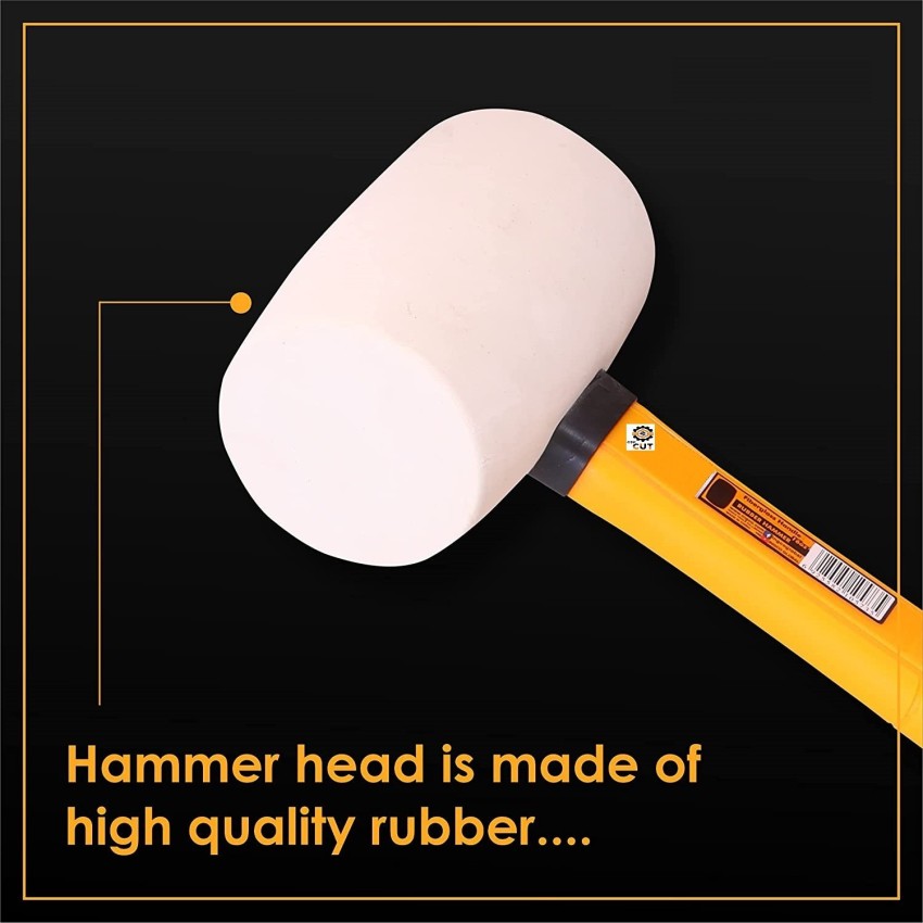 GSK Cut Professional Rubber Mallet White Hammer Fiberglass Handle