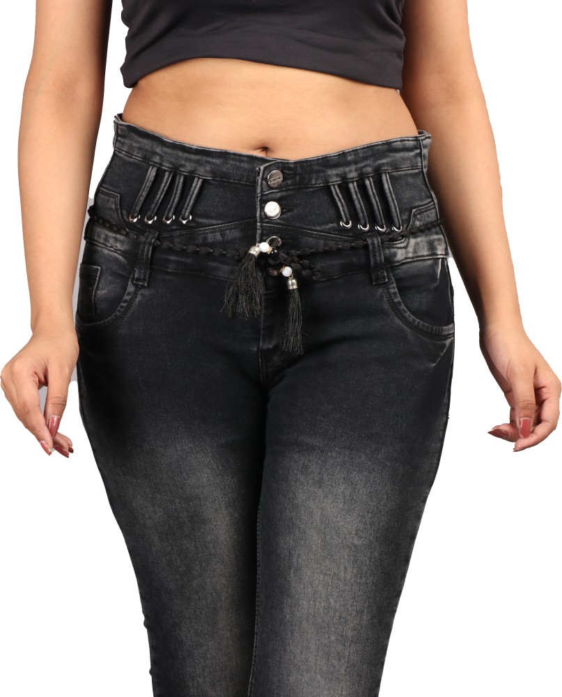 Women's Black High-Waisted Jeans