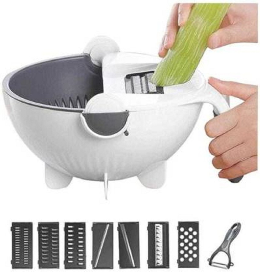 B MARK 9 in 1 Multifunction Vegetable Cutter with Drain Basket Magic Rotate Vegetable  Cutter Portable Slicer Chopper Grater Kitchen Tool Vegetable & Fruit Grater  Kitchen Tool Set Price in India 