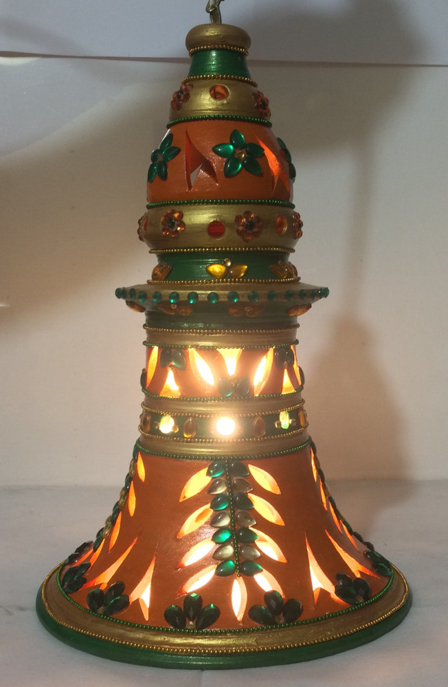SMC home Decor Multicolor Terracotta Hanging Lantern Price in