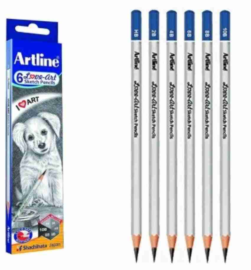 Definite Artline Set of 6 Love-Art Sketch Pencils +