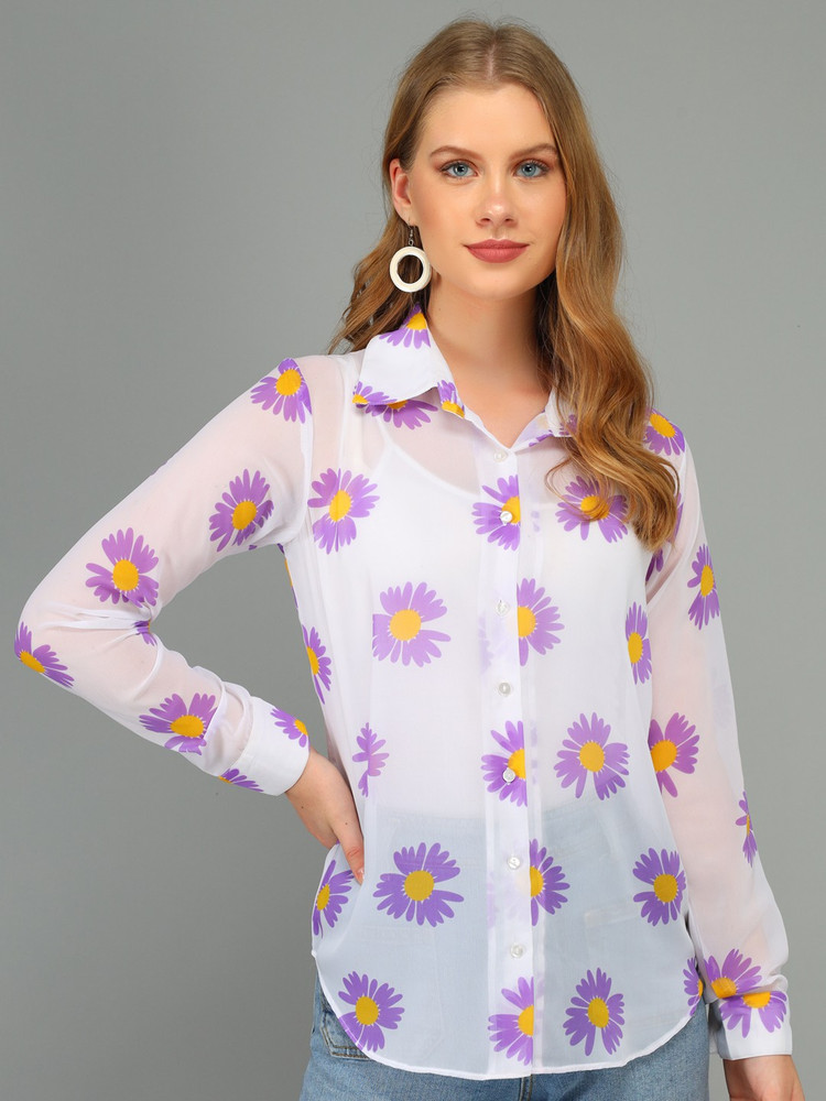 Real Vibes Women Floral Print Casual White Shirt Buy Real Vibes Women Floral Print Casual White Shirt Online at Best Prices in India Flipkart