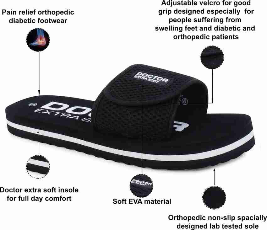 DOCTOR EXTRA SOFT Women Ladies Velcro Adjustable Strap Orthopaedic and Diabetic Comfort Stylish Ortho Fit Dr Flipflops and House Slippers for Women s