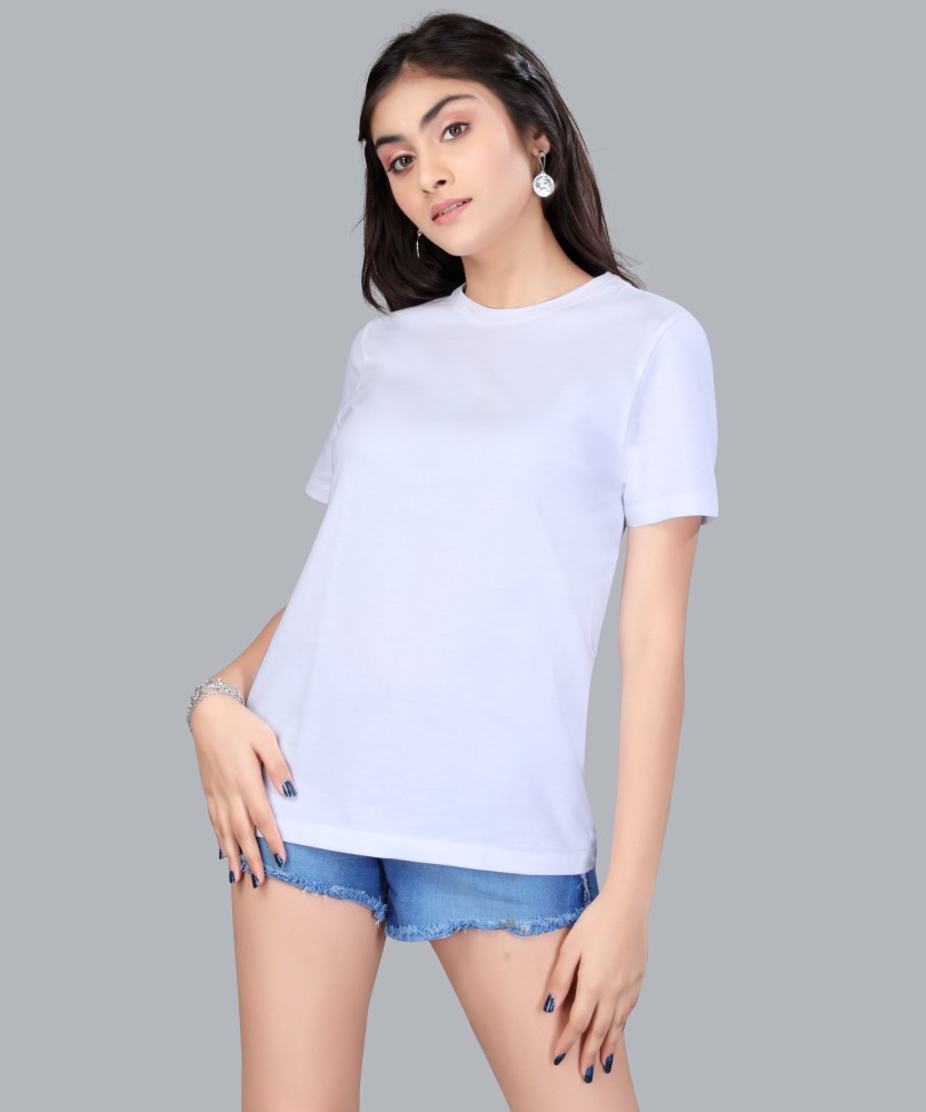 Yellow Clip Solid Women Round Neck White T Shirt Buy Yellow Clip Solid Women Round Neck White T Shirt Online at Best Prices in India Flipkart