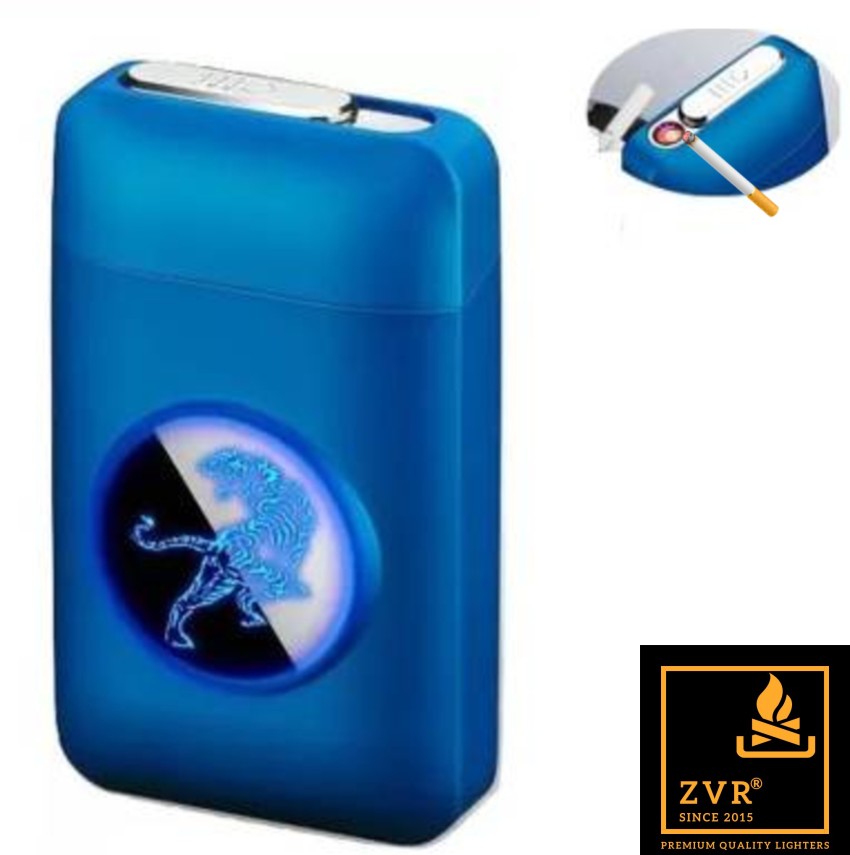 ZVR 2 in 1 LED Cigarette Carry Case Flameless USB Lighter USB