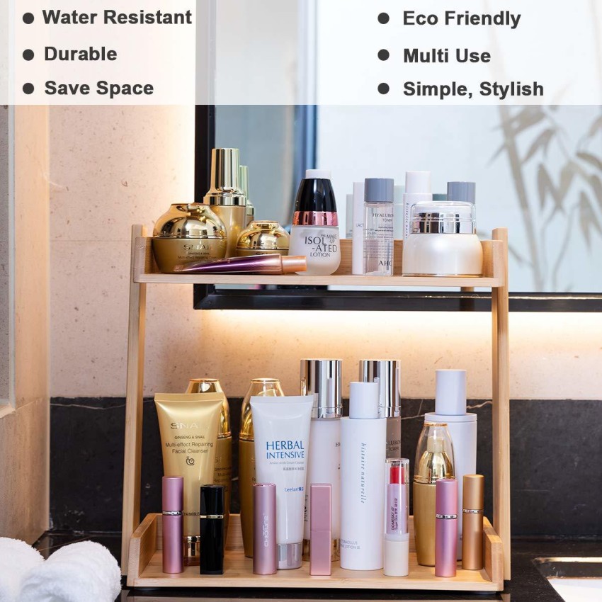 1pc Skincare Products Storage Rack Luxury Bathroom Double-Layered Storage  Shelf Toiletries Organizer Box For Vanity And Bathroom