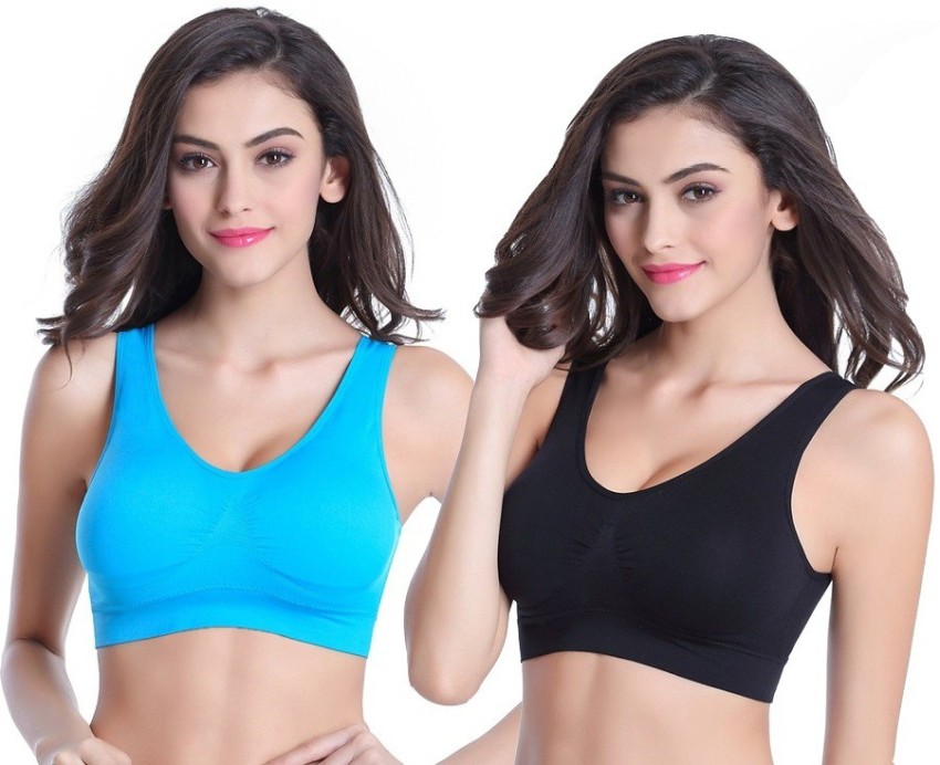 Candyskin Women's Black High Impact Cotton Padded Wirefree Sports Bra