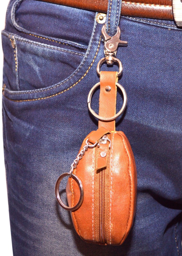 Handmade Leather Key Case Leather Key Holder With Pull Strap Slim Leather Key  Holder Keychain Key Fob Key Purse Key Pouch Gift for Him 