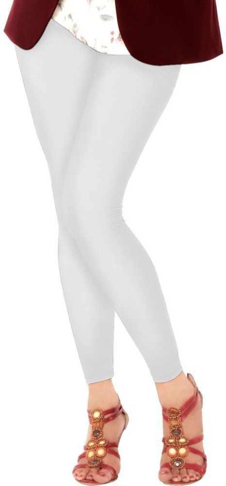 Buy KAFF Ankle Length Lycra Legging-White-L Online at Best Prices