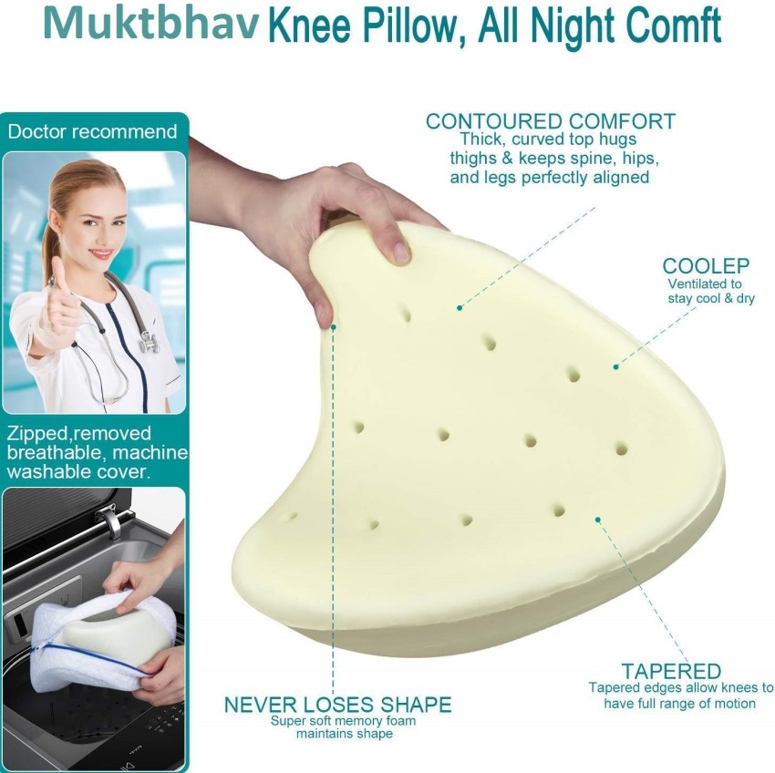 Buy Knee Pillow for Side Sleepers with Elastic Strap, Memory Foam Leg Pillow,  Ideal for Spine Alignment, Hip, Back & Joint Pain Relief for Better Sleeping  with Breathable & Washable Cover Online