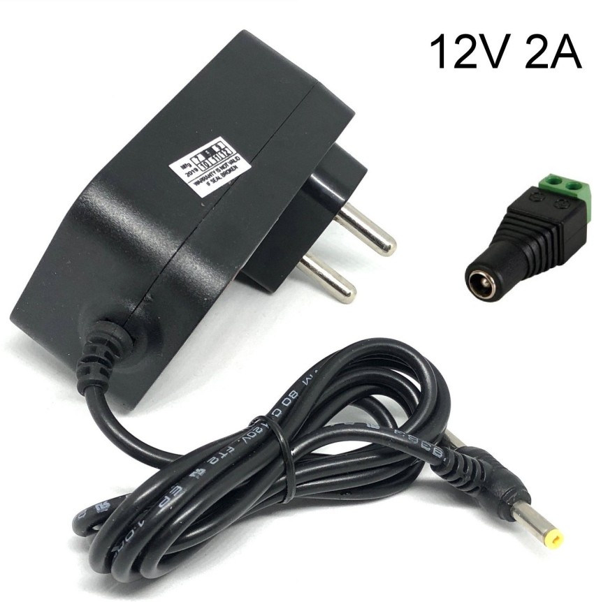 geeta enterprises (Pack of 1) Power Adapter 12V 2 Amp Dual Pin for Charger  with Screw Terminal, SMPS, CCTV Camera, Wi-Fi Router, Modem, TV, Led Lights
