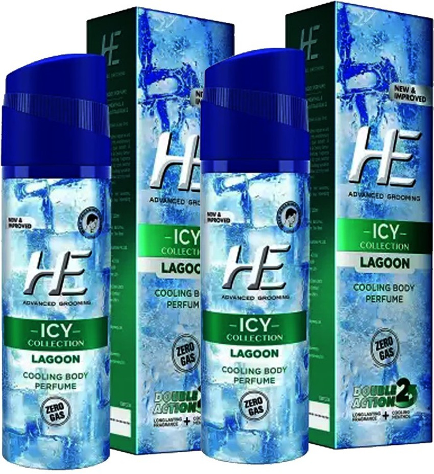 HE ICEY COLLECTION LAGOON COOLING BODY PERFUME 122ML X 2 Body