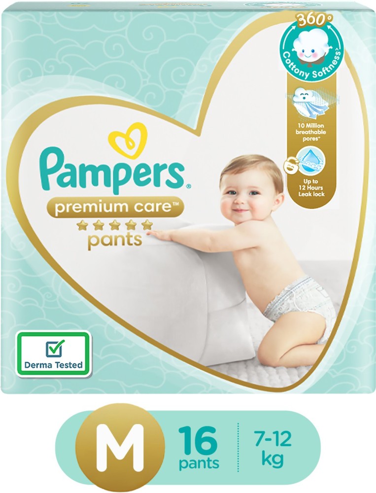 Pampers Premium Care Pants M 54 Medium size baby diapers MD 54  M   Buy 1 Pampers Pant Diapers  Flipkartcom