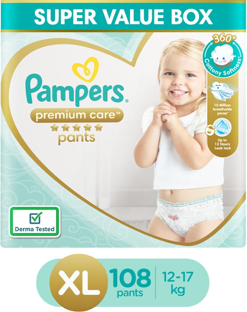 Buy Pampers Premium Care Pants Double Extra Large size baby diapers XXL  30 Count Softest ever Pampers pants  Baby Gentle Wet Wipes with Aloe Vera  144 Wipes Online at Low Prices