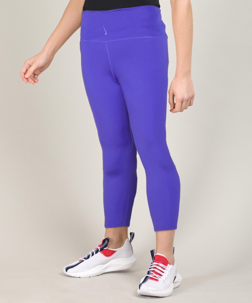 NIKE Solid Women Blue Tights - Buy NIKE Solid Women Blue Tights