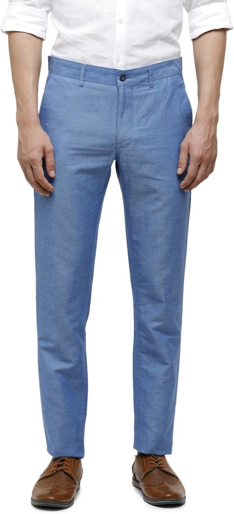 Buy Mens Cotton Linen Navy Blue Trousers Online  Merchant Marine