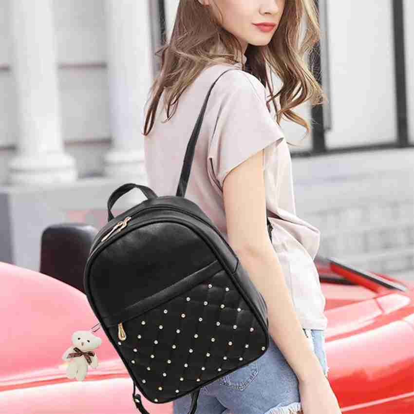 Women's Mini Backpack Trend Fashion PU Leather Hardware V Letter