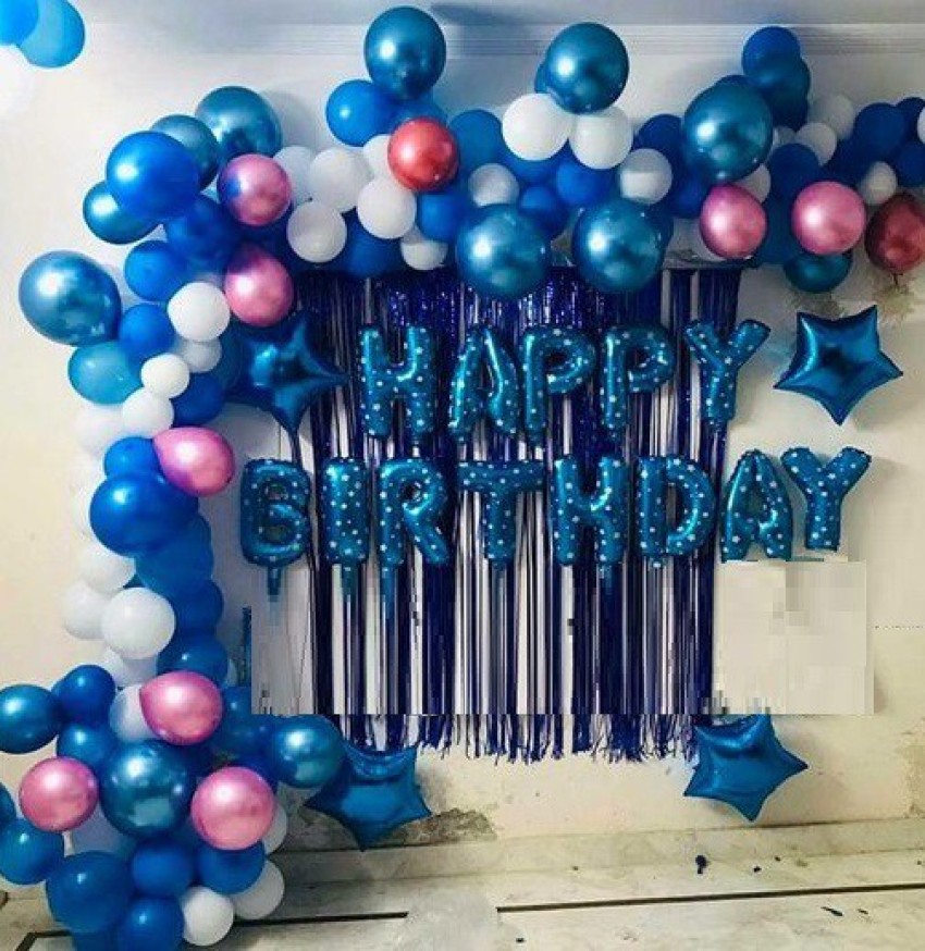 Party Propz Blue Metallic Balloons With Star Hanging Decoration Items-91Pcs  Boys Birthday Decoration Items/Blue Balloons For Decoration|Balloons For  Aniversary|Star Theme Birthday Decorations : Amazon.in: Toys & Games