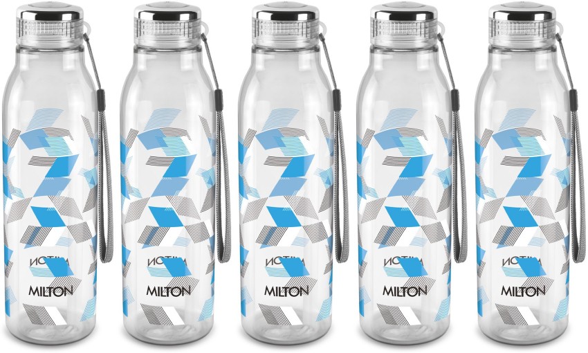 Milton Prime 1000 Pet Water Bottle, Set of 5, 1 Litre Each, Assorted | BPA Free | 100% Leak Proof | Office Bottle | Gym Bottle | Home | Kitchen 