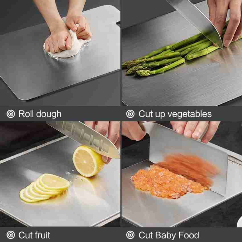 Stainless Steel Cutting Board 50*50cm Kitchen Chopping Board For Meat &  Veggies