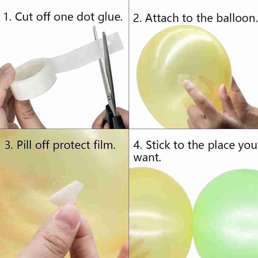 Balloons Solid 200 Piece glue dots for Balloon and  ribbons/Glue dot tape for Balloon/glue dot and ribbon decoration/glue dot  roll/glue dot combo/glue dots for Balloon decoration/glue dots for Balloon  decoration