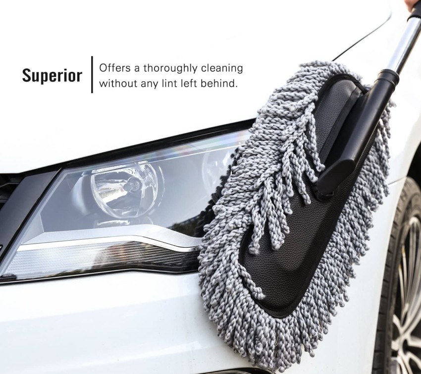 Microfiber Car Duster Wash Mop with Extendable Handle for Exterior and  Interior, Lint Free, Scratch Free