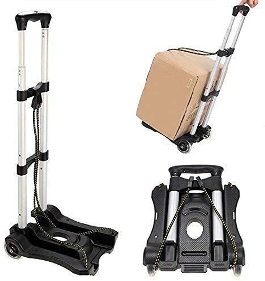 Siriusstar Hub Portable Folding Luggage Cart Travelling Trolley Shopping Cart Heavy Duty Utility Cart with 2 Wheels and Adjustable Anchoring Strap Capacity 25kg Luggage Trolley Price in