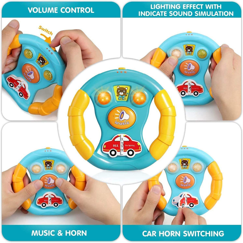 Toy steering wheel with horn sales