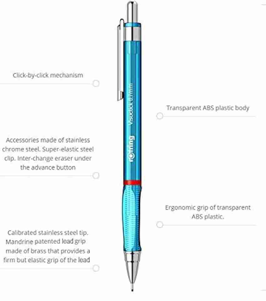 Pentel GraphGear 1000 Mechanical Pencil 0.7mm Chrome & Blue