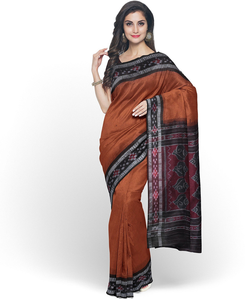 Buy THE HANDLOOM ART Self Design Sambalpuri Pure Cotton Brown