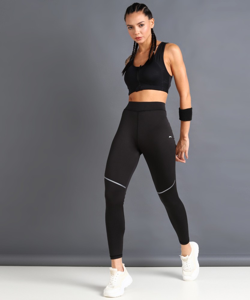 SLAZENGER Solid Women Black Tights - Buy SLAZENGER Solid Women Black Tights  Online at Best Prices in India