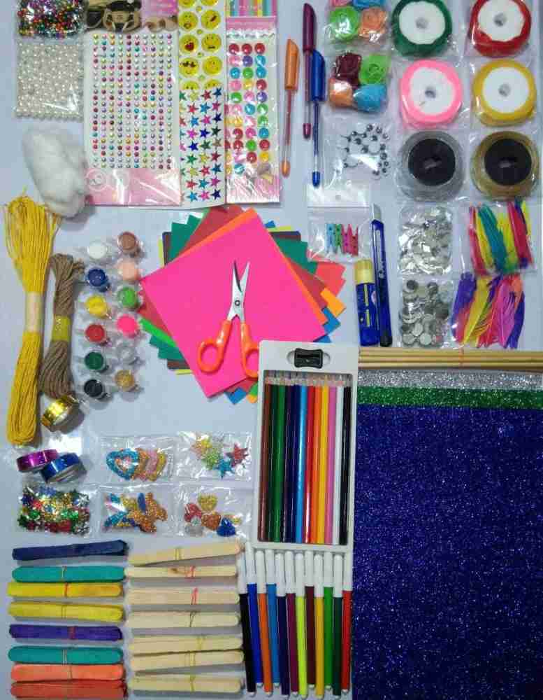 AizelX Over 1000 pcs 23 Craft Items Art Craft Kit DIY Craft Set for Kids  Girls All Ages Art Craft Hobby Craft Materials Crafts Birthday Gift Set Art