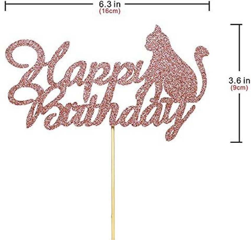 Happy Birthday Cake Topper - Rose Gold