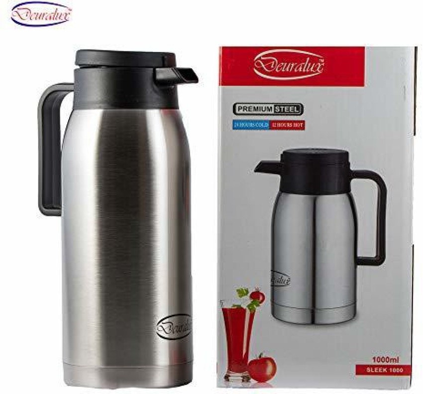 Sleek 2000 Silver Deuralux Steel Thermos 2 LITRES, For Home, Capacity: 2000  ml