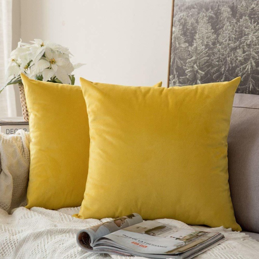 Plain store yellow cushions