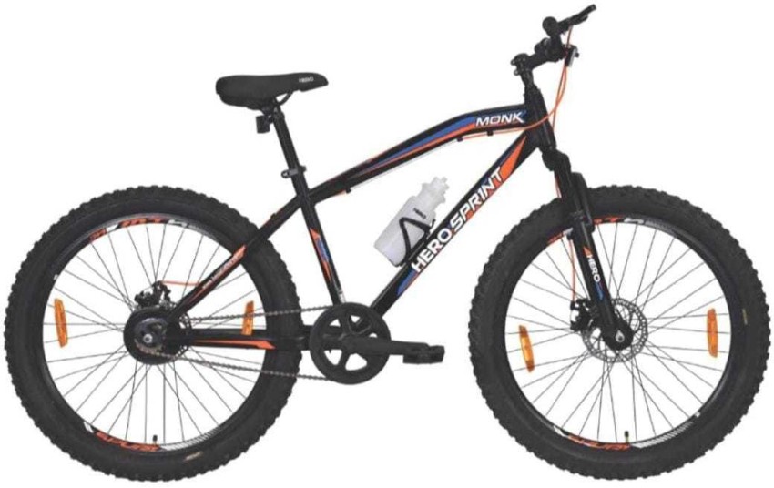 HERO Sprint MONK 26T Semi Fat Tyre Bicycle Front Suspension Dual Disk Break 26 T Fat Tyre Cycle Price in India Buy HERO Sprint MONK 26T Semi Fat Tyre