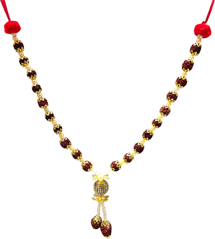 Ayodhya Bhakti Rudraksha Moti Haar Necklace for MURTI Mala Garland For God Idols HAR for DIETY Ganpati Kanthi Ganpati Mala Mala for Photo Frame Kanthi Har