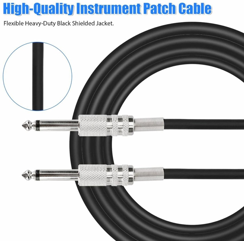 THIDO - Cable de espiral resorte Audio de 6,5mm a 6,5mm, instrumento, bajo,  guitarra macho a macho, de micrófono y altavoz 5mts