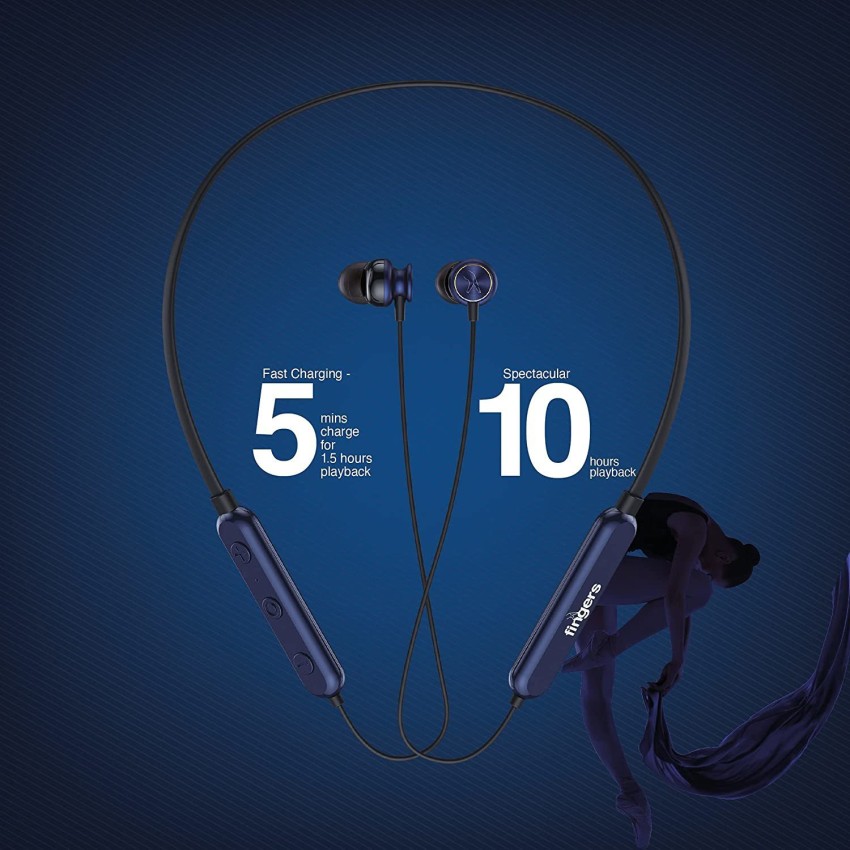 Fingers livmusic wireless neckband earphones discount with 12 hrs playback time