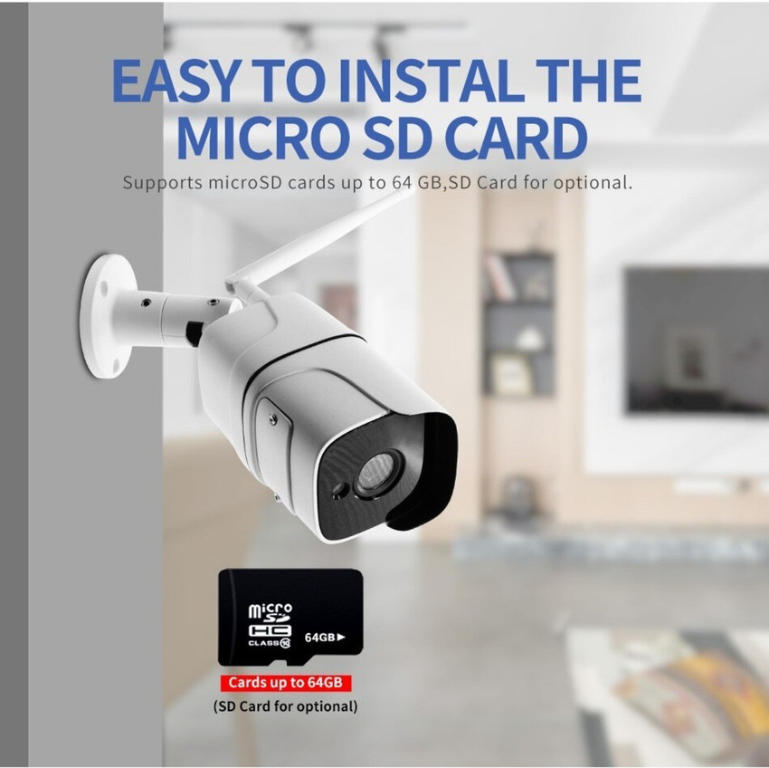 Bullet cctv camera with memory card top