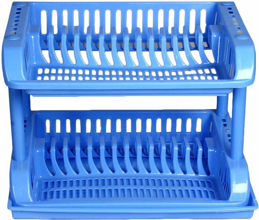 HOMTOZ Dish Drainer Kitchen Rack Plastic 2 Layer Plastic Dish Drainer Rack  for Kitchen Storage Sink Dish Drying Stand Price in India - Buy HOMTOZ Dish  Drainer Kitchen Rack Plastic 2 Layer