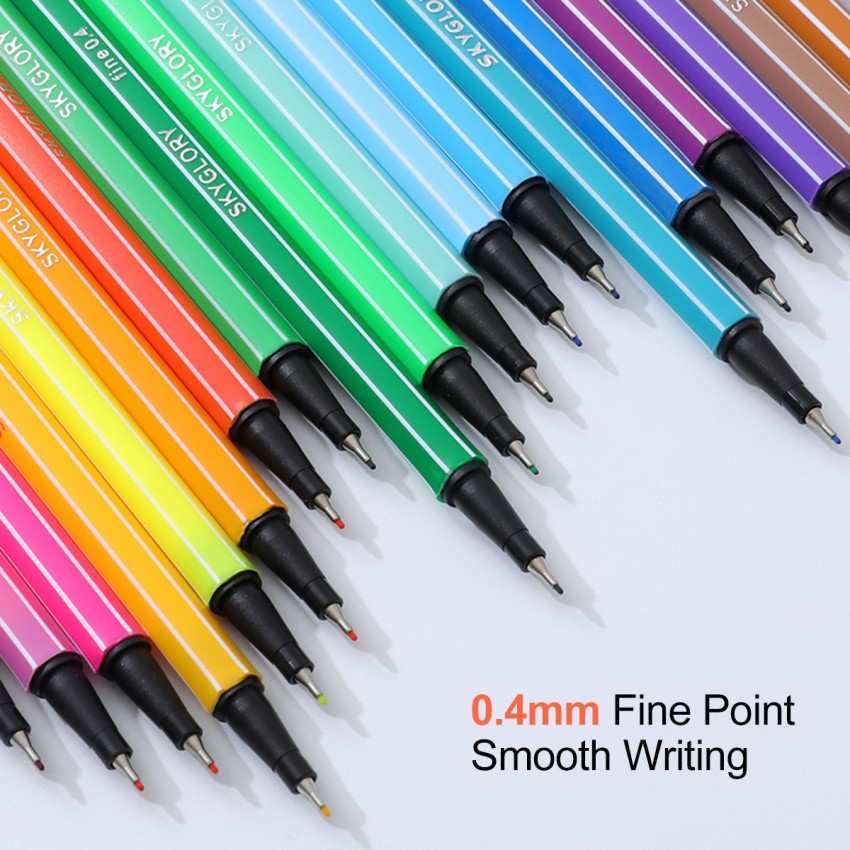 Pack of 12 Fineliners 0.4mm Fine Point Liner Art Markers Drawing Pens  Porous Fineliners Pen for Planner School Office Supplies