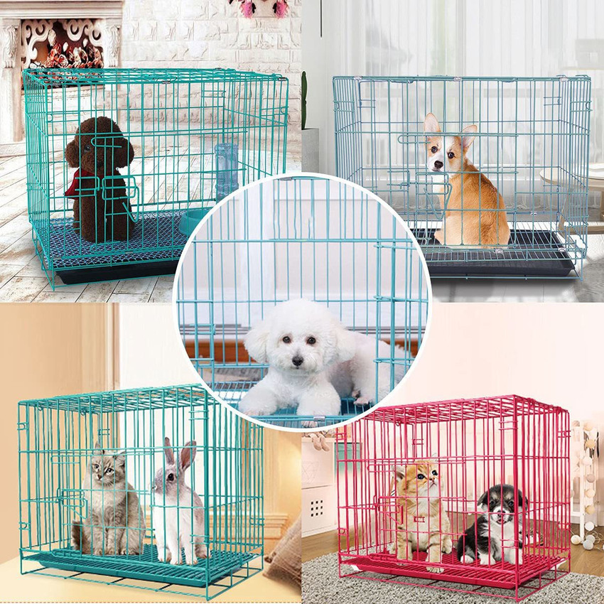 Single door folding metal hot sale dog crate
