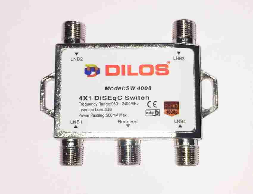 dilos 4 IN 1 DISEQC MULTI SPLITTER CONNECTOR LNB SWITCH FOR DISH