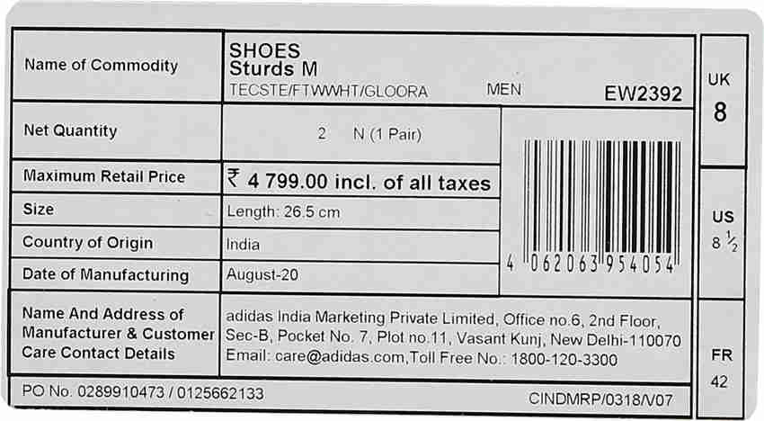 Adidas us 6 on sale to uk value