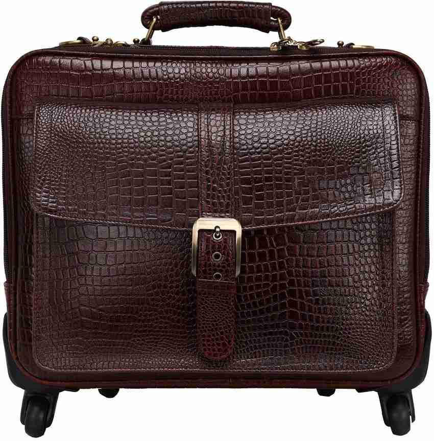 Leather laptop trolley bag hotsell