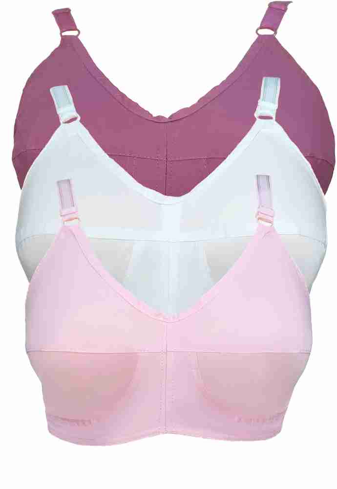 Full Coverage Bra With Lycra Straps For Teenager & Women – White, Pink &  Maroon - Teenager Bra