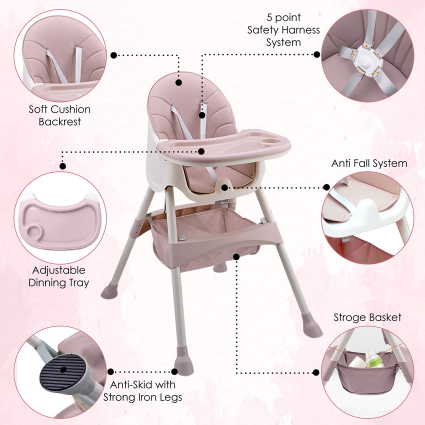 sunbaby High Chair for Baby Kids Safety Toddler Feeding Booster