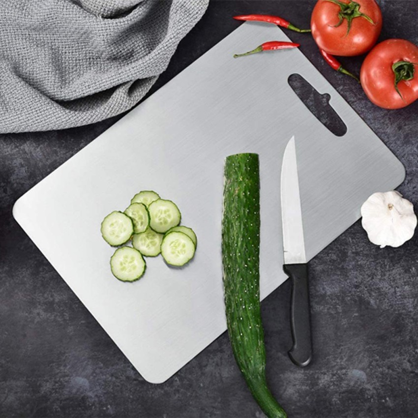 Dhananjay Stainless Steel Cutting Chopping Board Fruit, Vegetable Kitchen  Chopping, Stand Wall Mounted Hanger, Heavy Duty Cut Boards Size  (Large/31x20