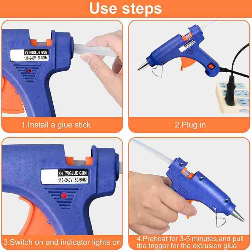 Welcon Hot Glue Gun with 8 Glue Sticks, Craft Glue Gun, Removable Glue Gun?Glue  Gun Mini, Hot Glue Gun with Glue Sticks for DIY Small Craft Projects and  Home Quick Repairs (20